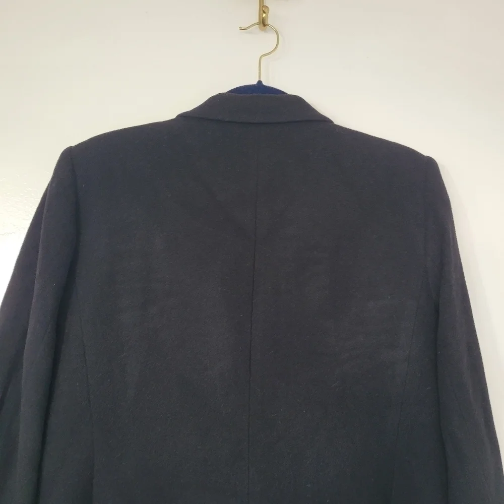 Talbots Petites Black Wool Cashmere Blend Coat Size 16P - Picture 4 of 10